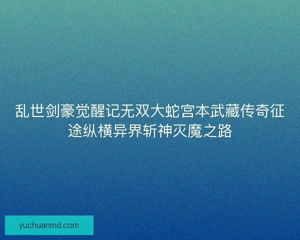 乱世剑豪觉醒记无双大蛇宫本武藏传奇征途纵横异界斩神灭魔之路