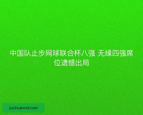 中国队止步网球联合杯八强 无缘四强席位遗憾出局